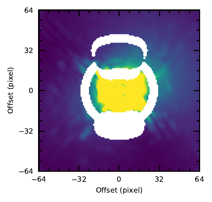 Selection of non-local training pixels: white area indicates the pixels whose time-series train the temporal systematics model