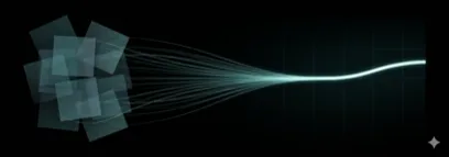 Illustration: raw data transforming into a clean spectrum